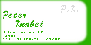 peter knabel business card